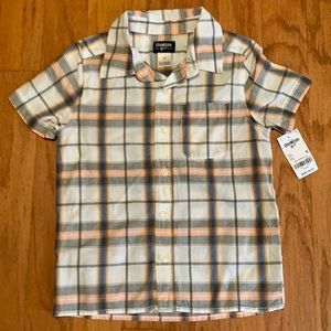 Osh kosh bgosh boys short sleeve button down shirt size 6 NWT